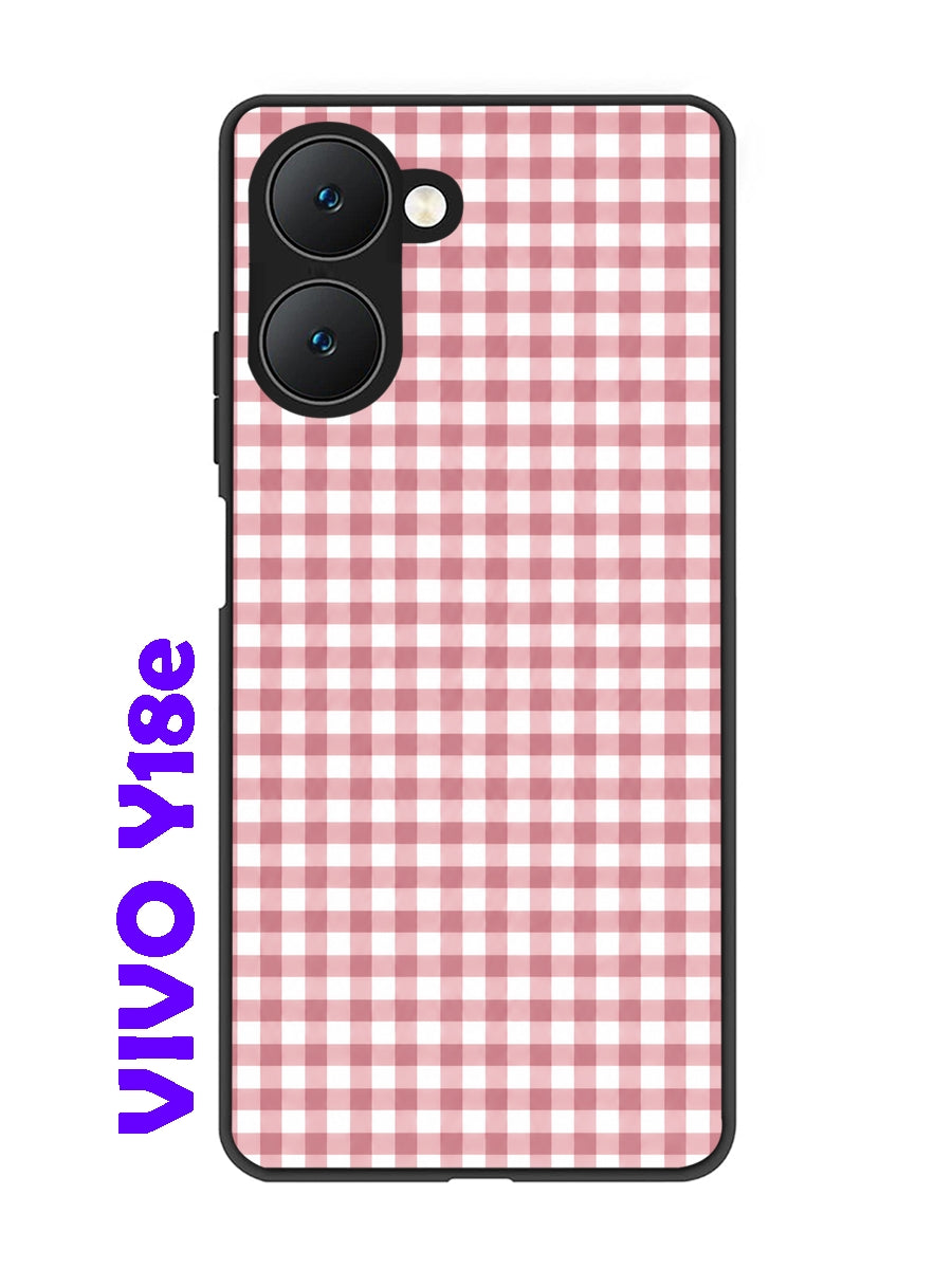 Vivo Y18e 5G Gingham Checks busty rose