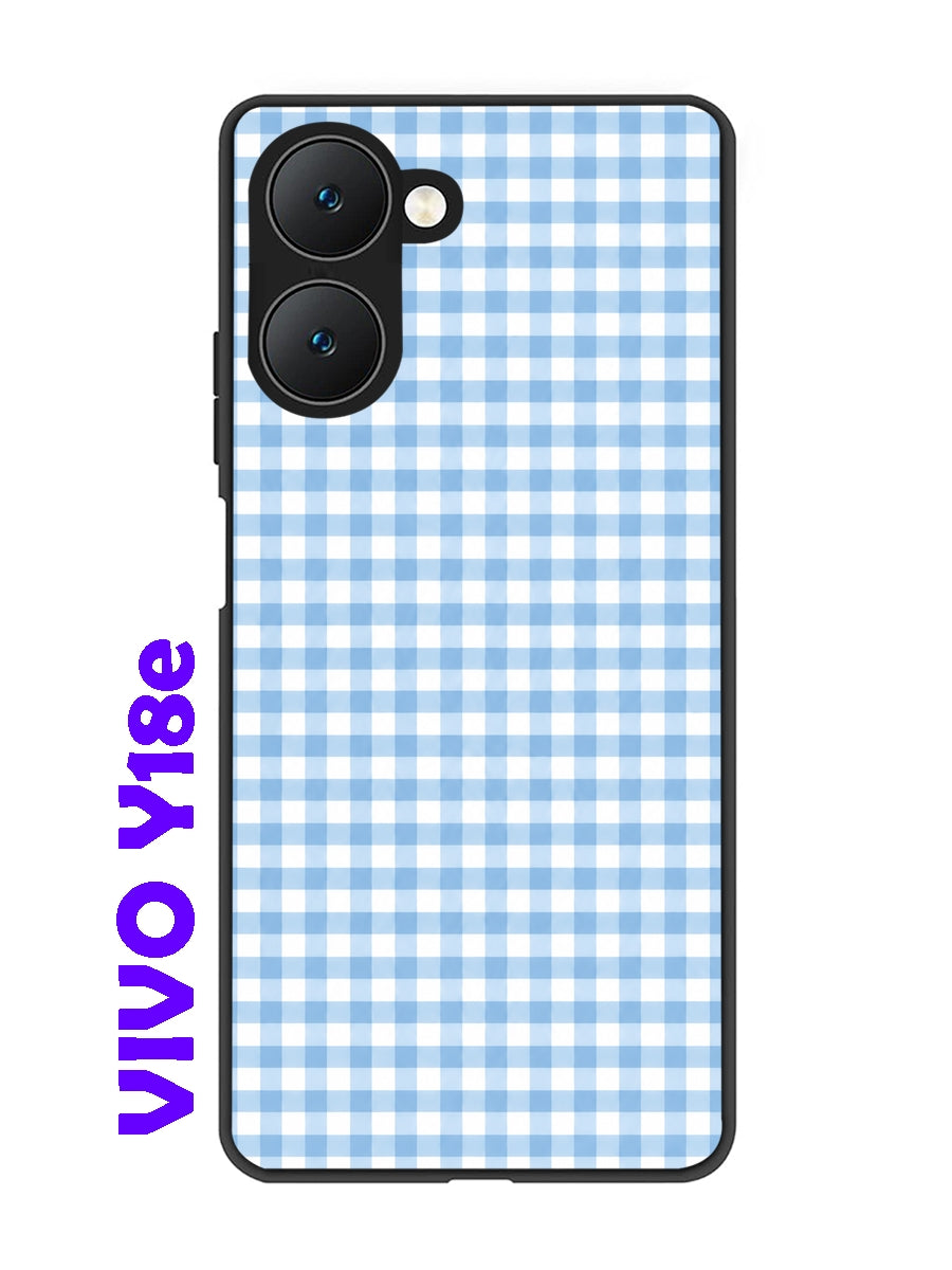Vivo Y18e 5G Gingham Checks Sky blue