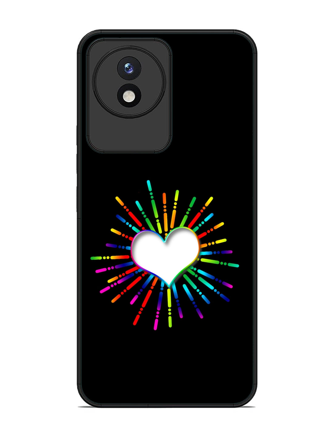 Vivo Y02 Colourful Heart on Black