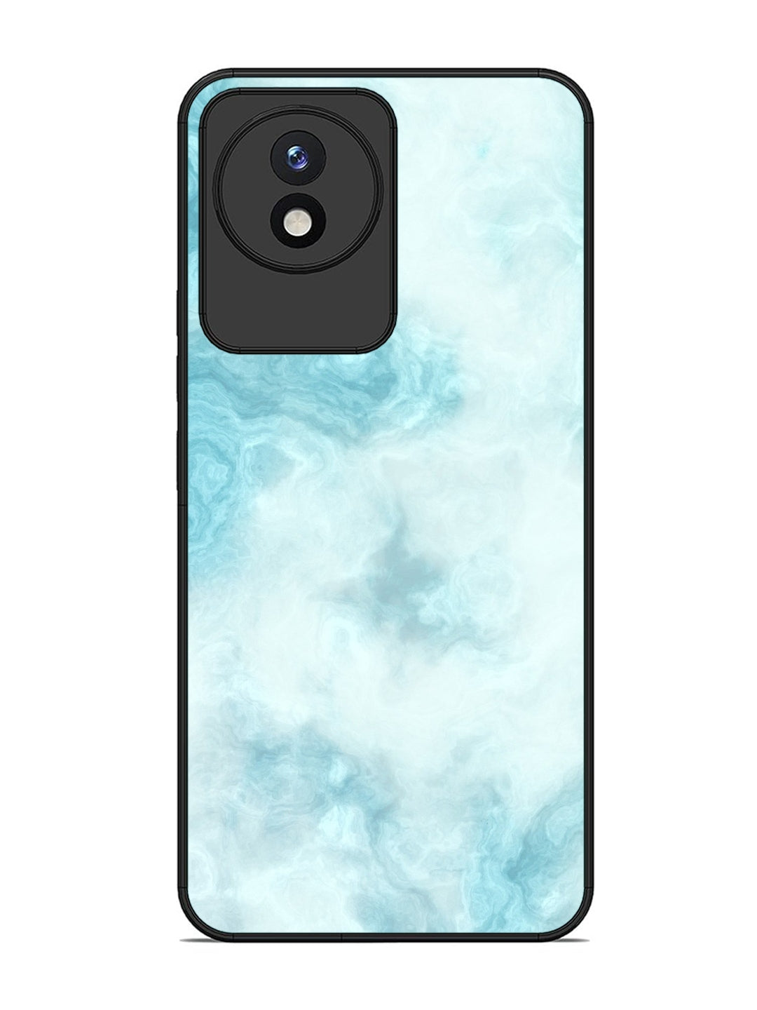 Vivo Y02 Light Blue with White Ocean Marble