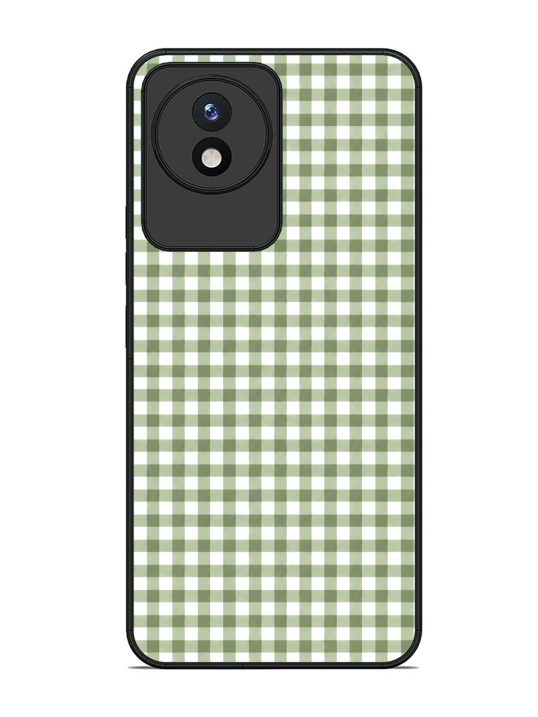 Vivo Y02 Gingham Checks Sage Green