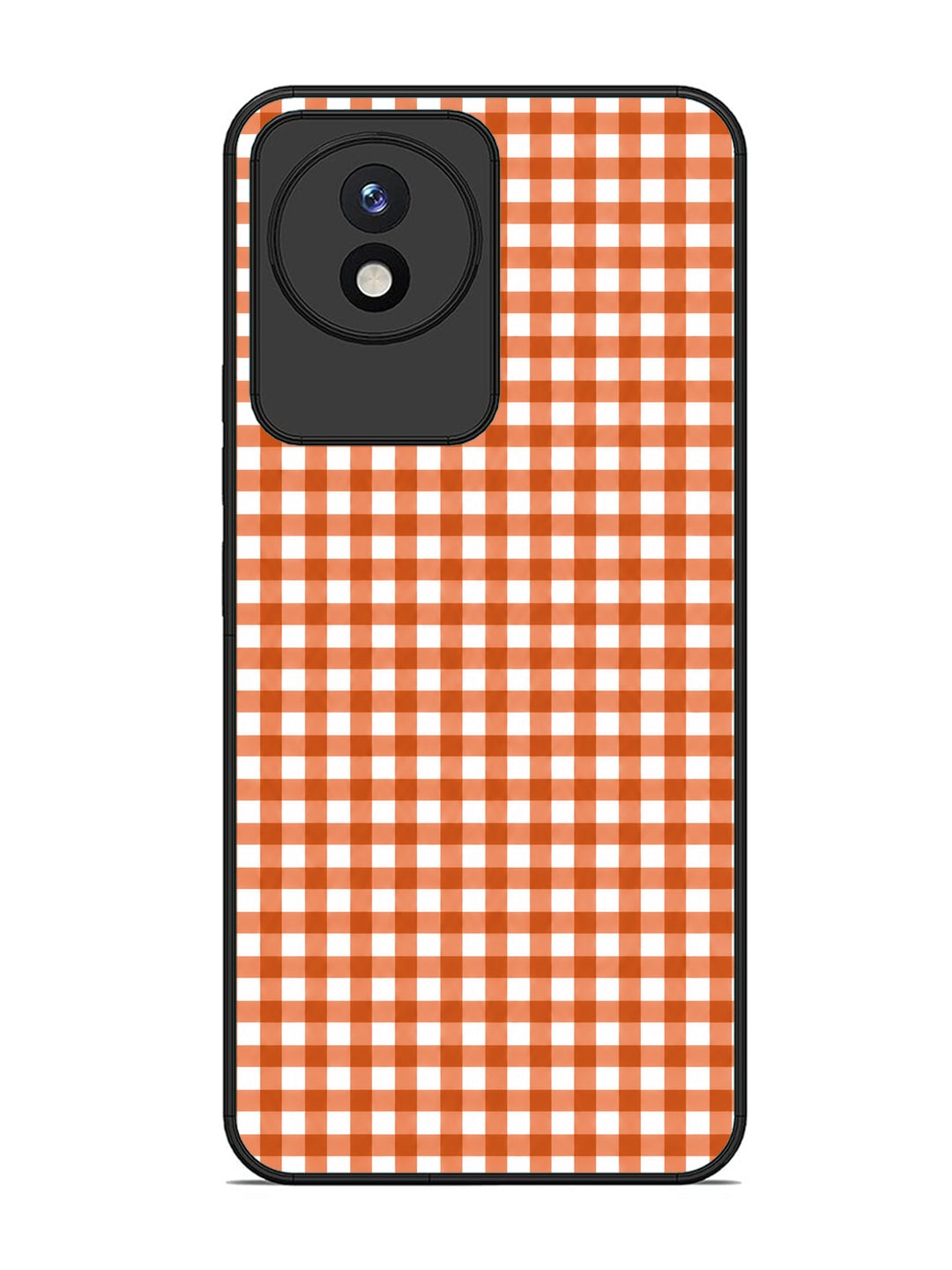 Vivo Y02 Gingham Checks Burnt Orange