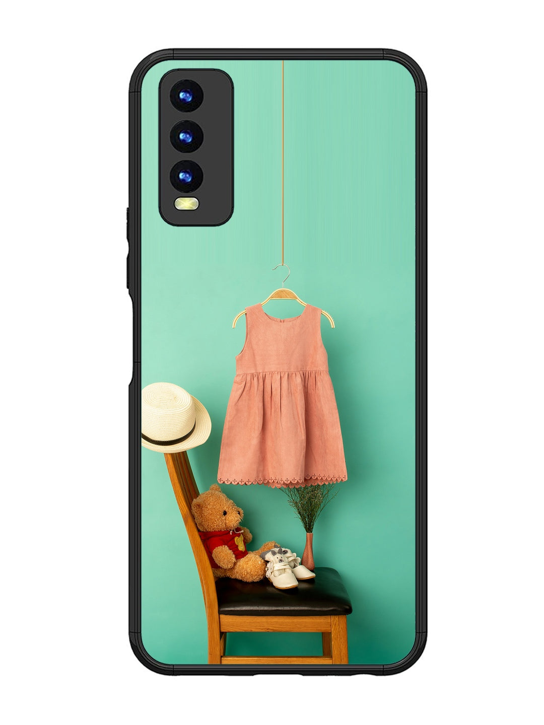 Vivo Y20 Trendy dress for girl near toy bear