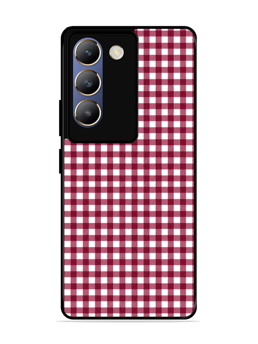 Vivo Y200E 5G Gingham Checks Wine Red