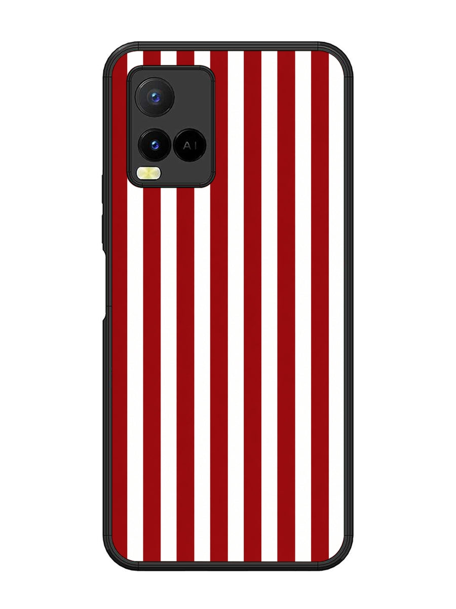 Vivo Y21 Vertical Stripes Deep Red