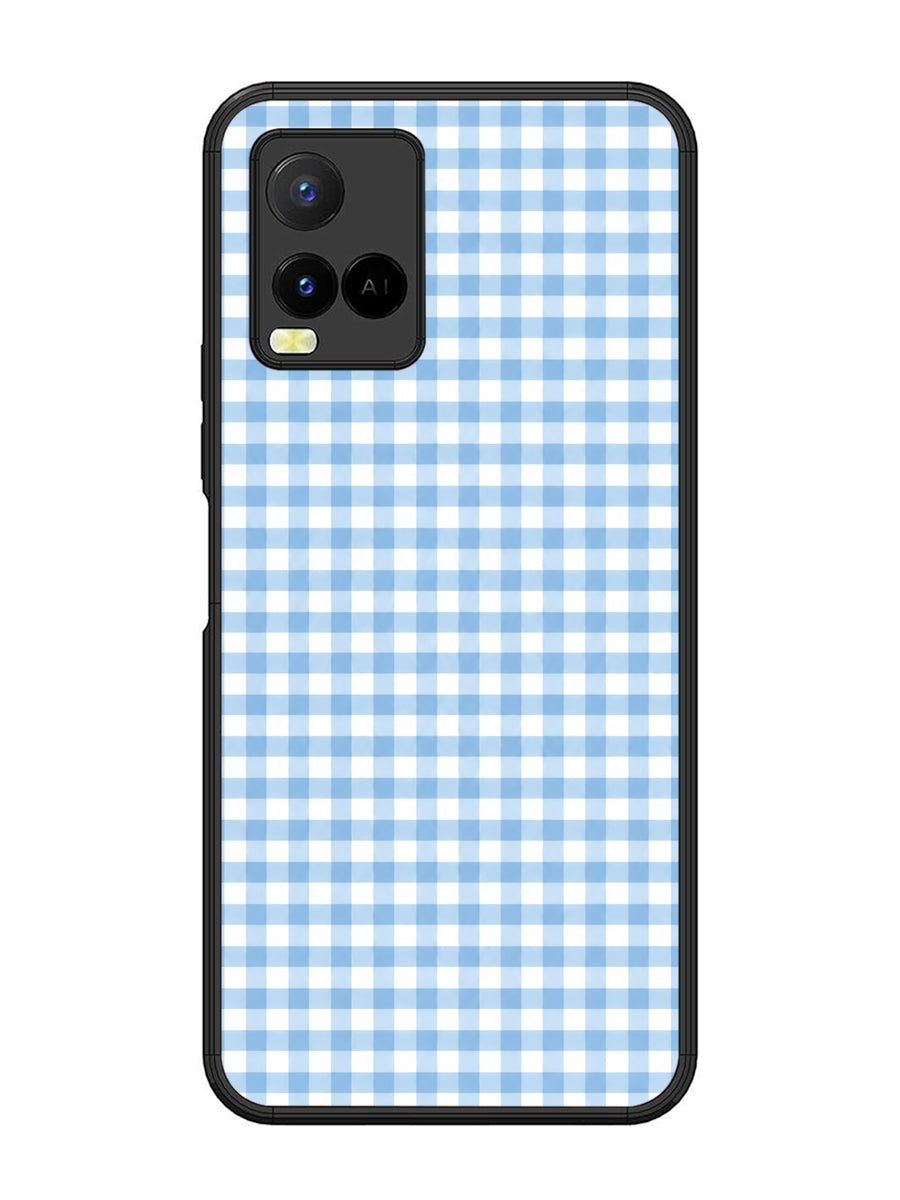 Vivo Y21 Gingham Checks Sky blue