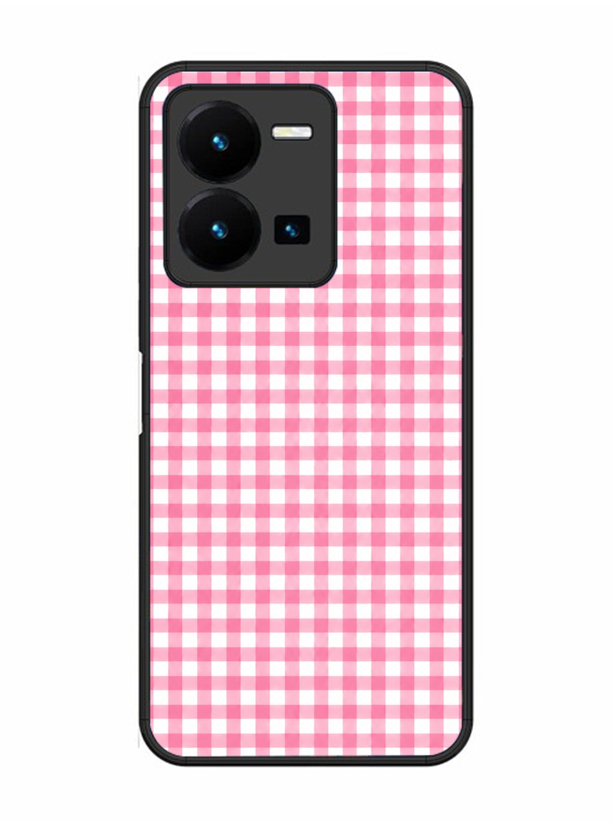 Vivo Y27 Gingham Checks pink