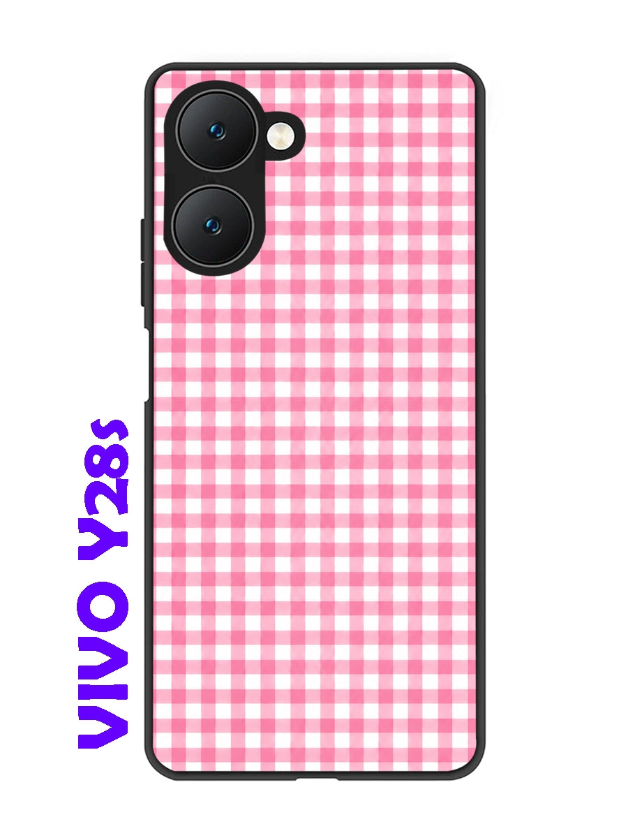 Vivo Y28s 5G Gingham Checks pink
