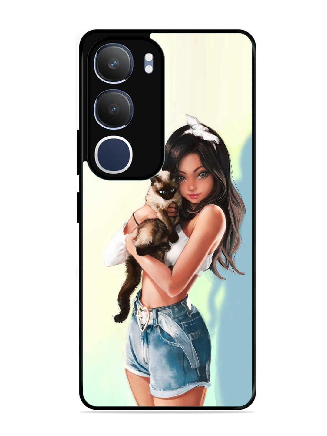 Vivo Y29 5G Cute Girl with Cat