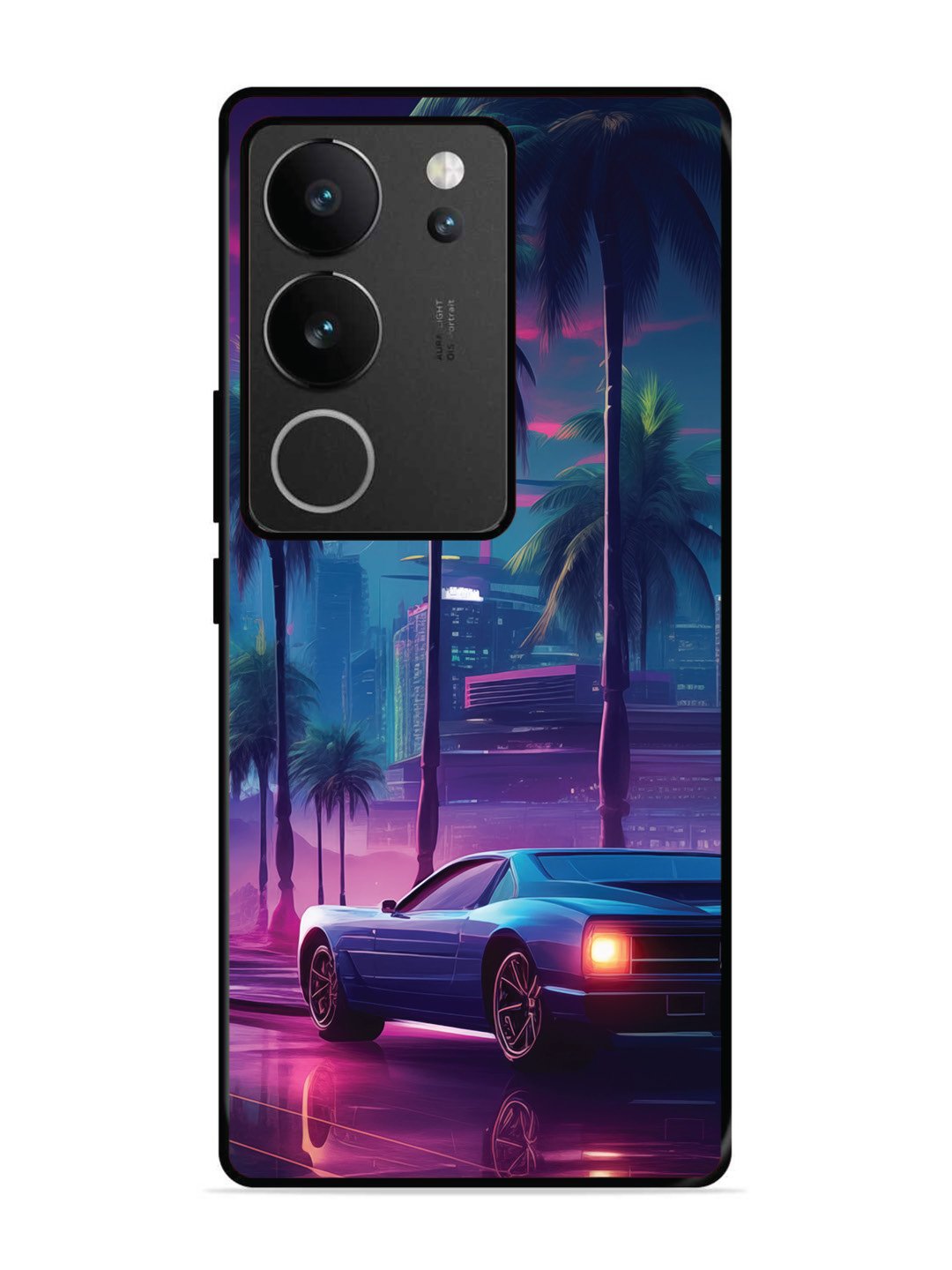 Vivo v29 pro 5g sunset-sports-car-city-palm-trees