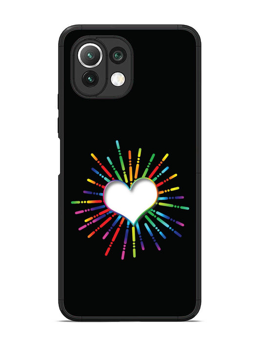 XIAOMI MI 11 LITE Colourful Heart on Black