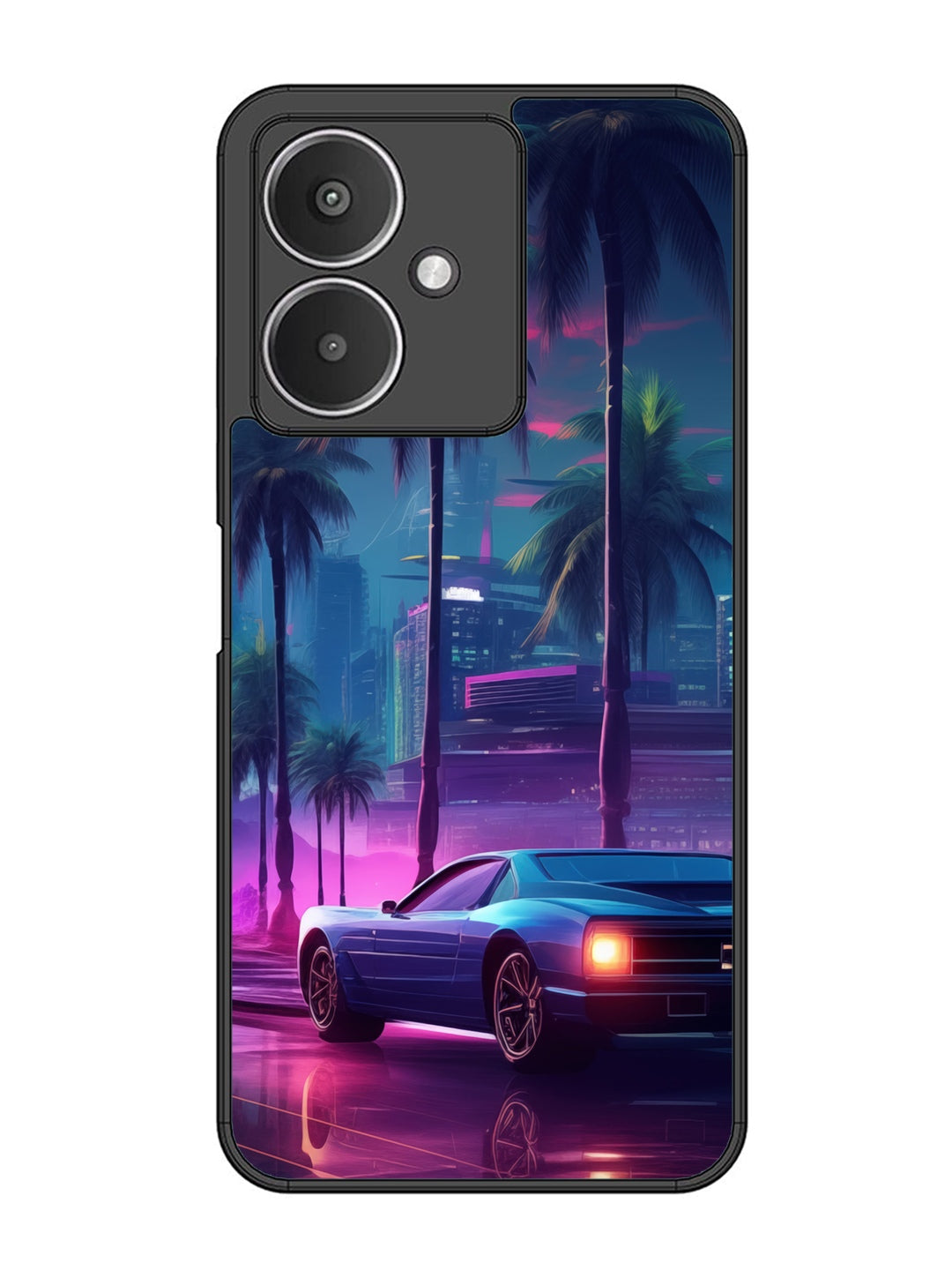 XIAOMI Redmi 13C 5G sunset-sports-car-city-palm-trees