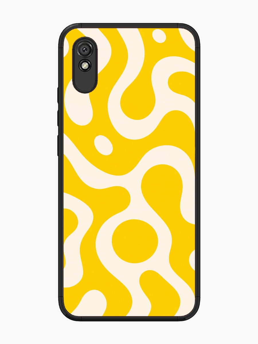 XIAOMI Redmi 9A Fluid wave pattern Dark Bright Yellow