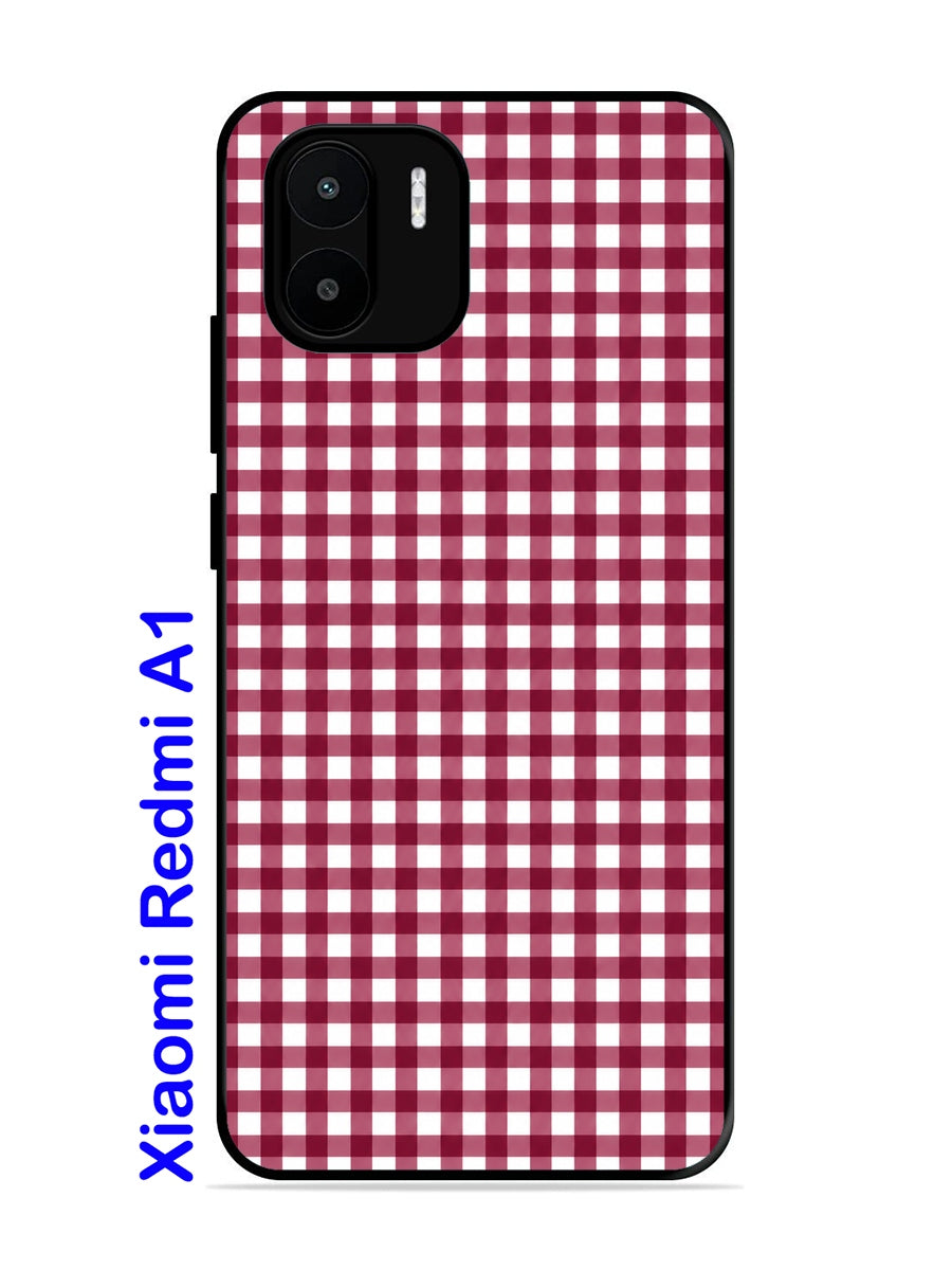XIAOMI Redmi A1 Gingham Checks Wine Red