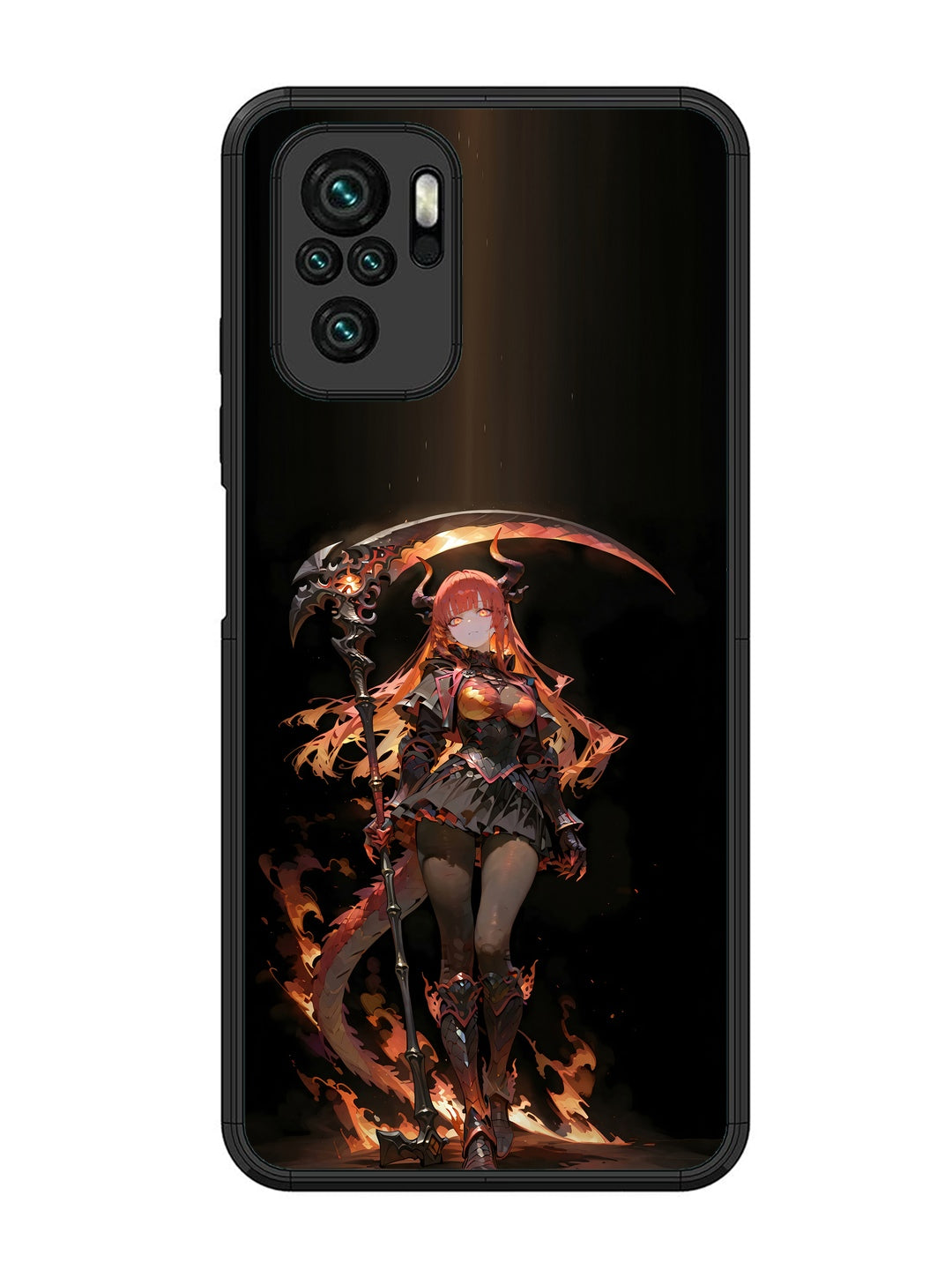 XIAOMI Redmi Note 10 anime-girl-sycthe-red-hair-horn