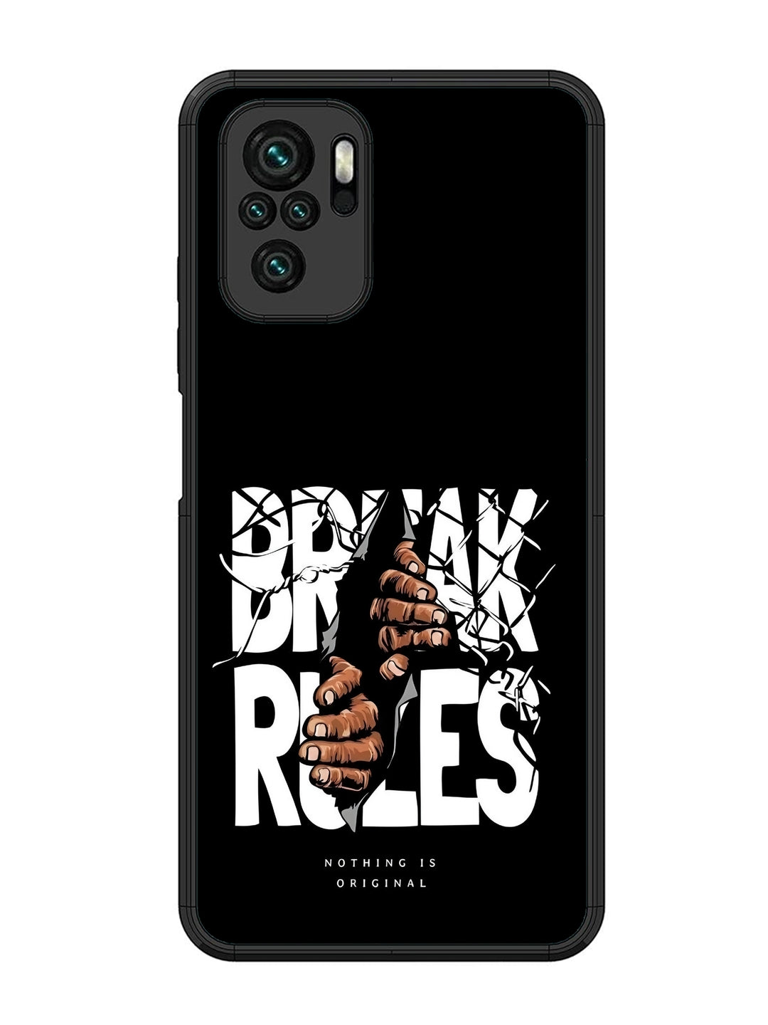 XIAOMI Redmi Note 10 Break Rules Gritty Typography Art