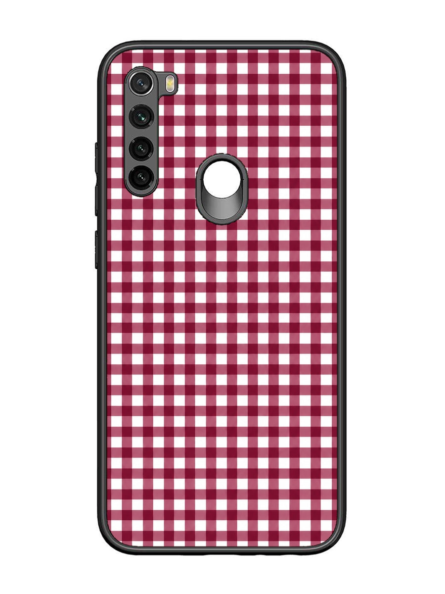 XIAOMI Redmi Note 8 Gingham Checks Wine Red