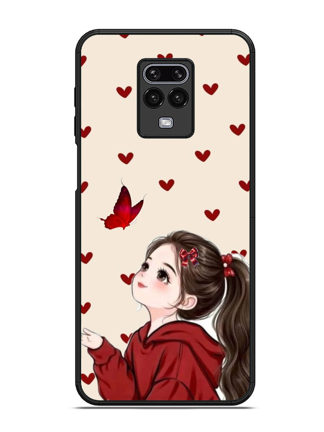 XIAOMI Redmi Note 9 Pro Beautiful girl with red butterfly