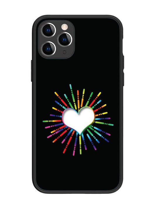 iPhone 11 Pro Colourful Heart on Black